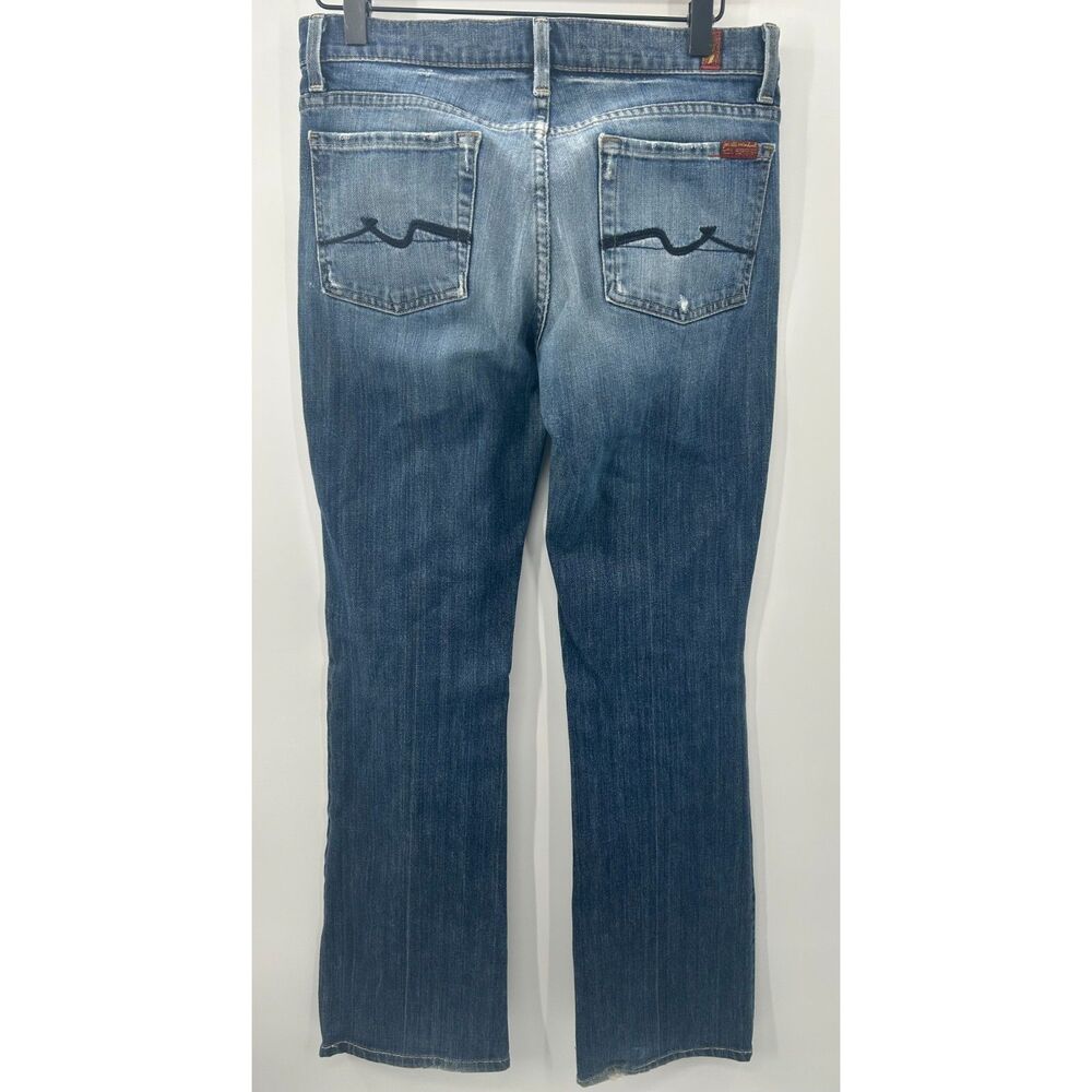 7 For All Mankind Medium Wash High Waist Bootcut Jeans Size 28 - Picture 3 of 4